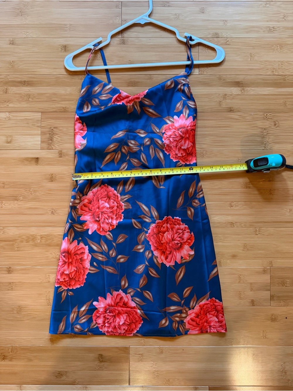 Floral Mini Dress - Blue, Red & Rust - Picture 5 of 8
